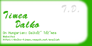 timea dalko business card